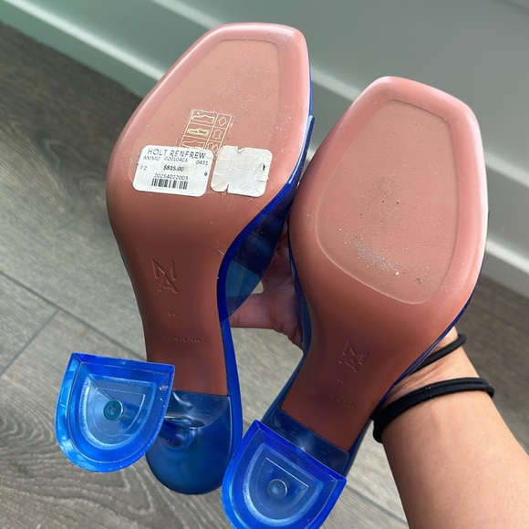 Blue heels, size 6/36, pvc - Picture 2 of 3